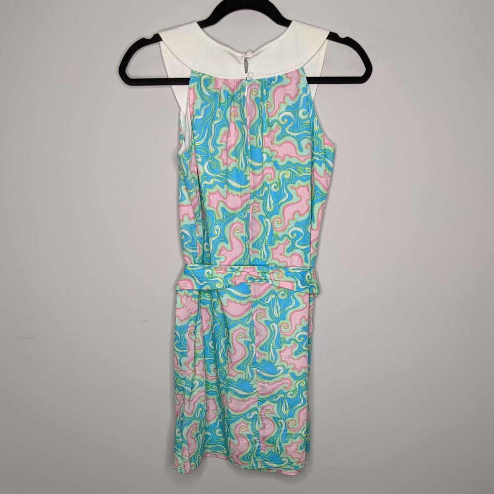 LILLY PULITZER • Adrianna Blue Pink Seahorse Dress - Picture 9 of 9